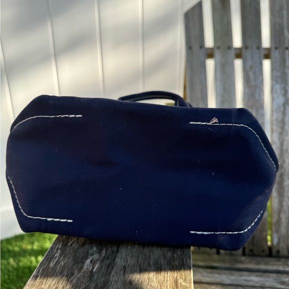 L.L. Bean Small Boat And Tote Mini Zip Blue Canvas Purse - Picture 4 of 6